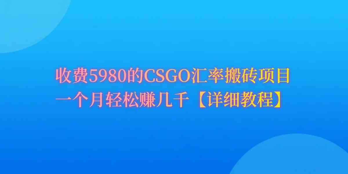 （9776期）CSGO装备搬砖，月综合收益率高达60%，你也可以！-得优社