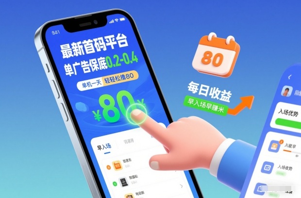 最新首码平台，单广告保底0.2-0.4，单机一天轻松撸80，早入场早賺米【揭秘】-得优社