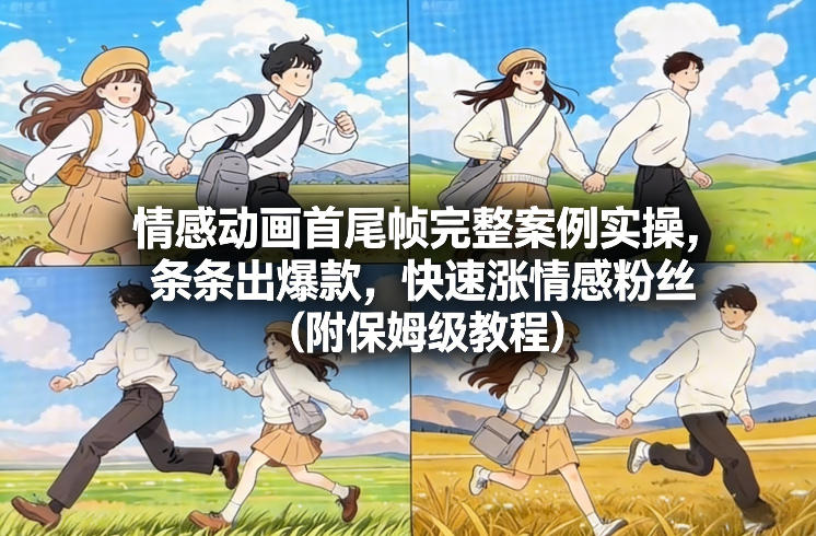 情感动画首尾帧完整案例实操，条条出爆款，快速涨情感粉丝(附保姆级教程)-得优社