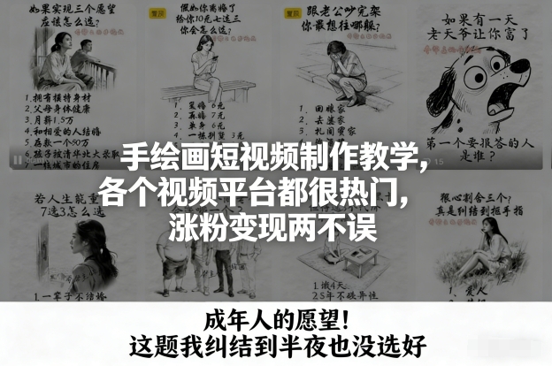 手绘画短视频制作教学，各个视频平台都很热门，涨粉变现两不误-得优社