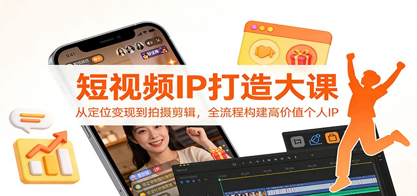 短视频IP打造大课：从定位变现到拍摄剪辑，全流程构建高价值个人IP-得优社