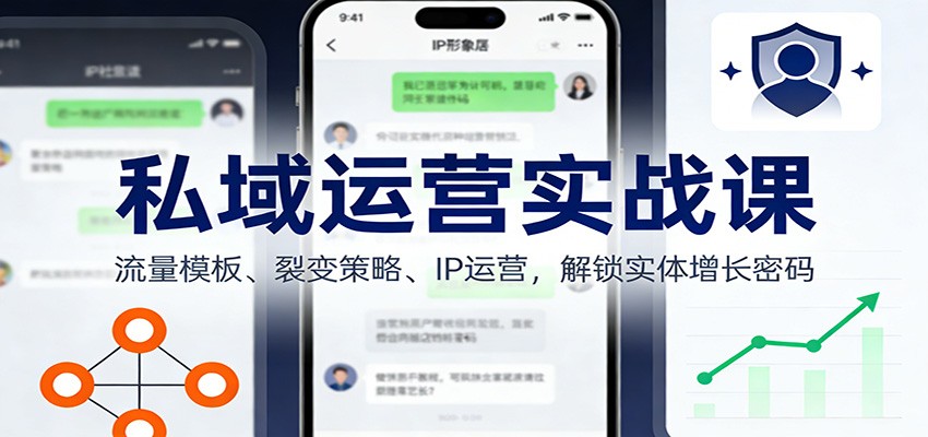 私域运营实战课：流量模板、裂变策略、 IP运营，解锁实体增长密码-得优社