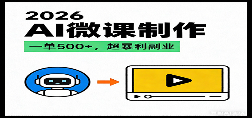 2026AI 风口最稳副业：微课代写制作，一单 500+，人人可做的蓝海项目-得优社