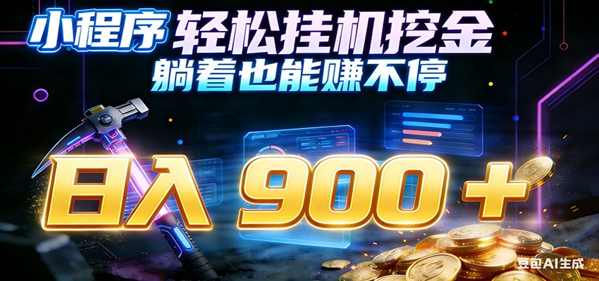 小程序挂机挖金，自动赚金币换现金，多号并行日入900+，轻松搞副业-得优社