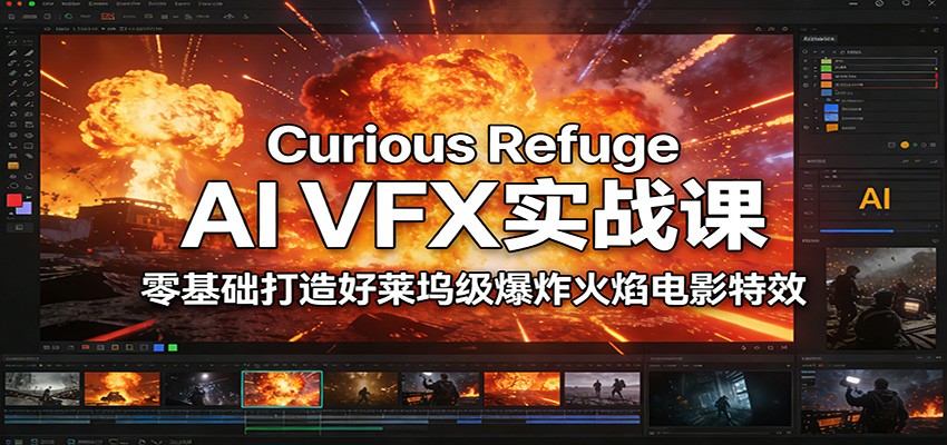 Curious Refuge AI VFX实战课，零基础打造好莱坞级爆炸火焰电影特效-得优社