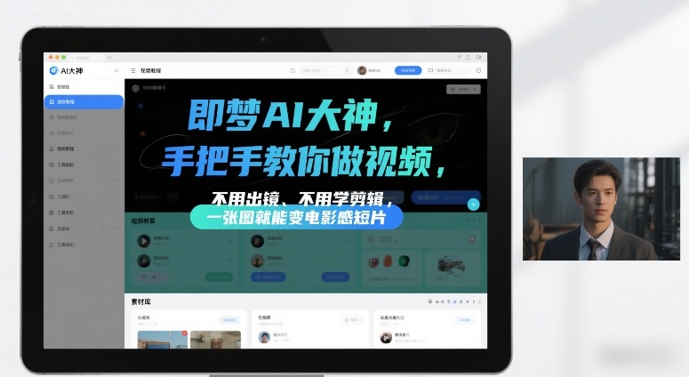 即梦AI大神手把手教你做视频，不用出镜、不用学剪辑，一张图就能变电影感短片-得优社
