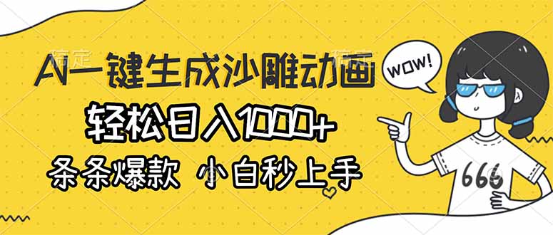 AI一键生成沙雕动画，轻松日入1000+，条条爆款，小白秒上手-得优社