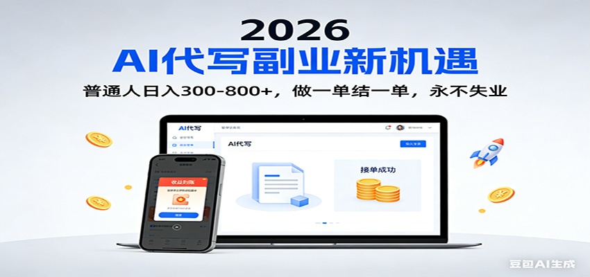 2026 副业首选!AI 代写日入 300-800,普通人0门槛,做一单结一单!-得优社