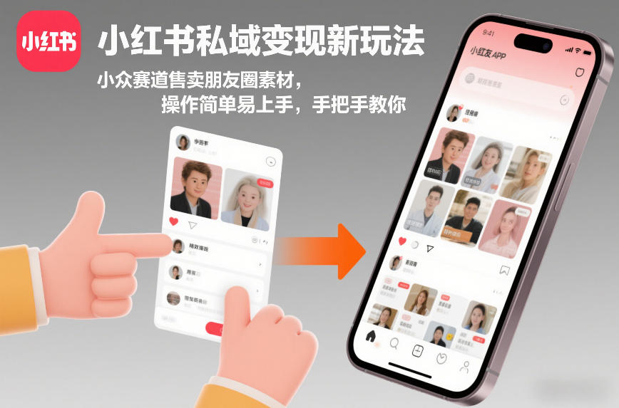 小红书私域变现新玩法，小众赛道售卖朋友圈素材，操作简单易上手，手把手教你-得优社