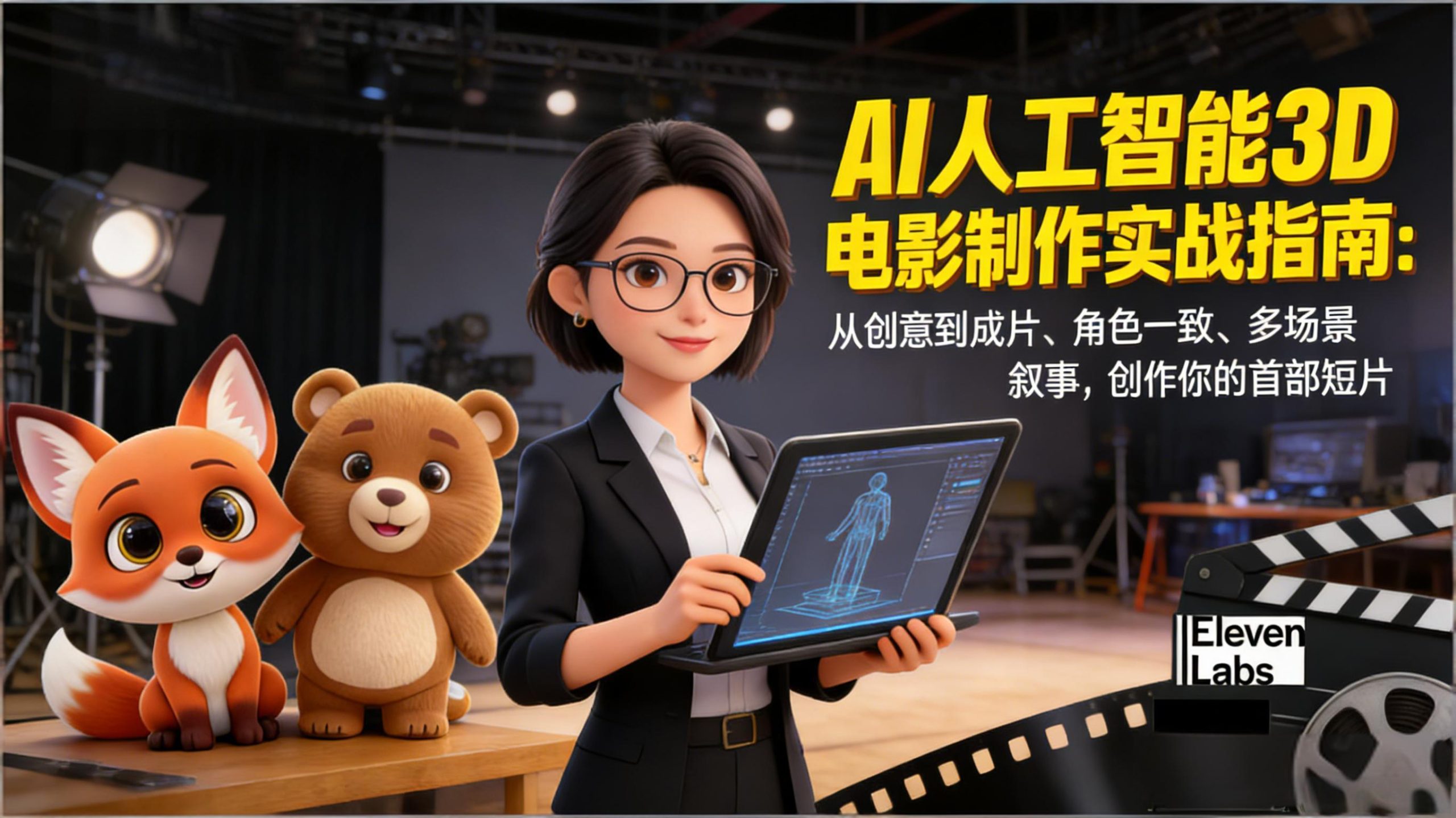 AI人工智能3D电影制作实战指南:从创意到成片、角色一致、多场景叙事,创作你的首部短片-得优社