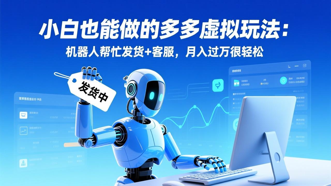 小白也能做的多多虚拟玩法：机器人帮忙发货+客服，月入过万很轻松-得优社