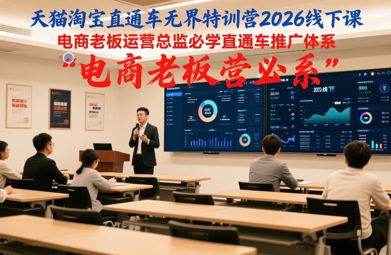 天猫淘宝直通车无界特训营2026线下课，电商老板运营总监必学直通车推广体系-得优社