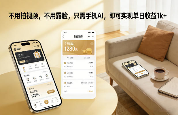 不用拍视频，不用露脸，只需手机AI，即可实现单日收益1k+【揭秘】-得优社