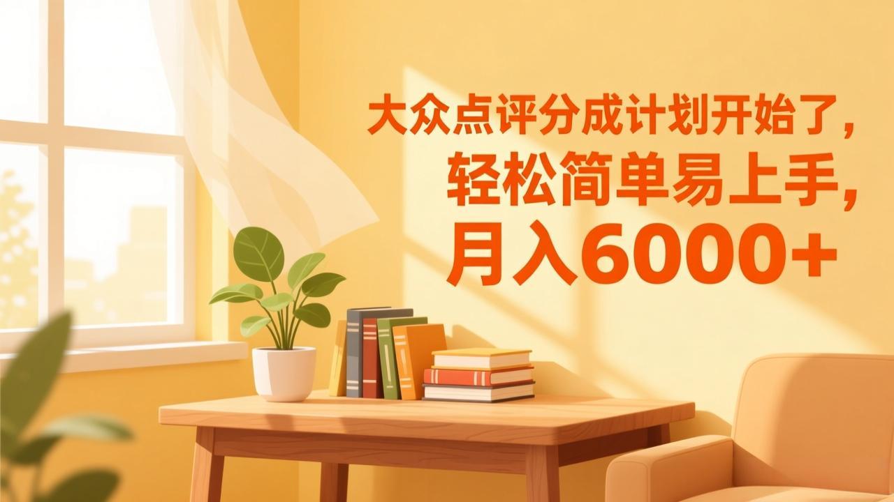 大众点评分成计划开始了，轻松简单易上手，月入6000+-得优社