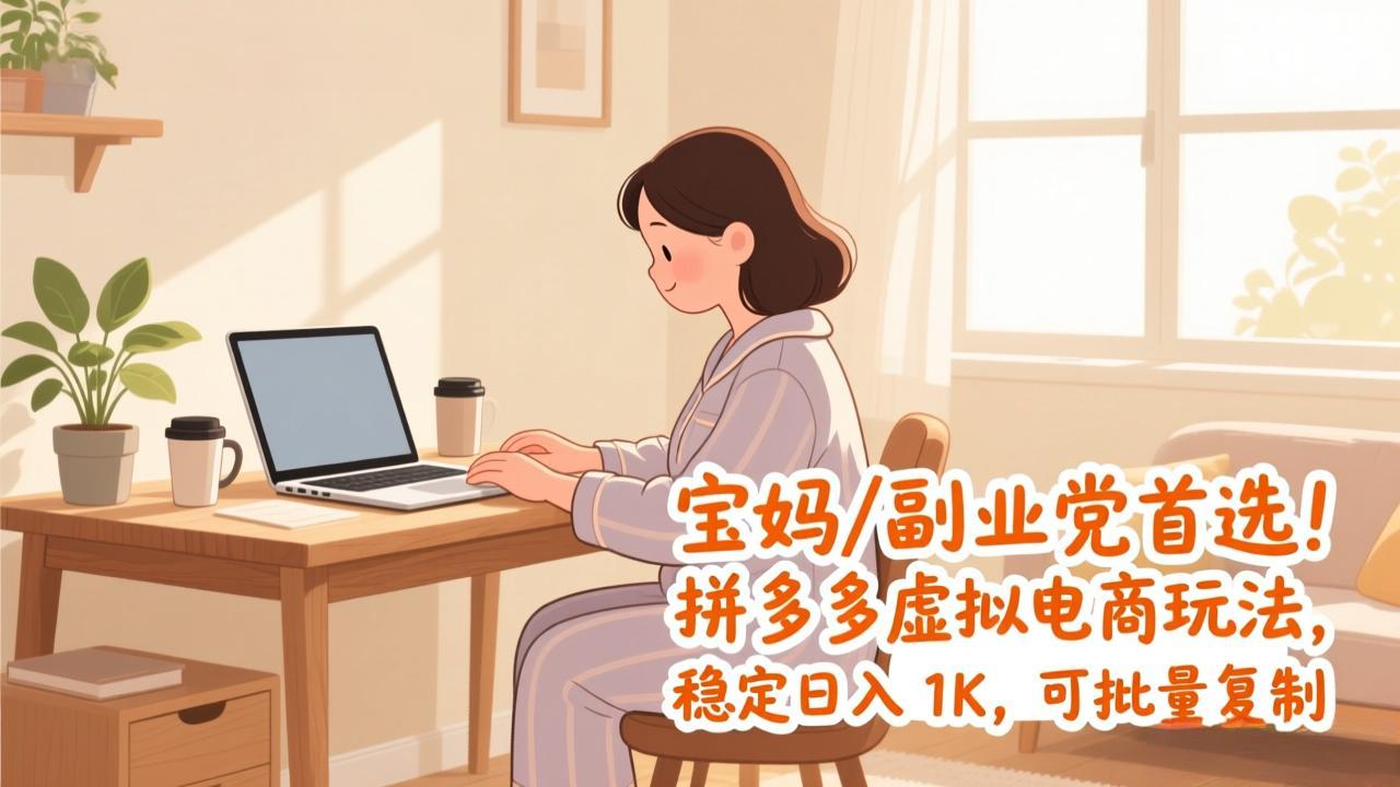 宝妈 / 副业党首选！拼多多虚拟电商玩法，稳定日入 1K，可批量复制-得优社