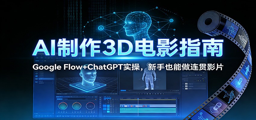 AI制作3D电影指南：Google Flow+ChatGPT实操，新手也能做连贯影片-得优社
