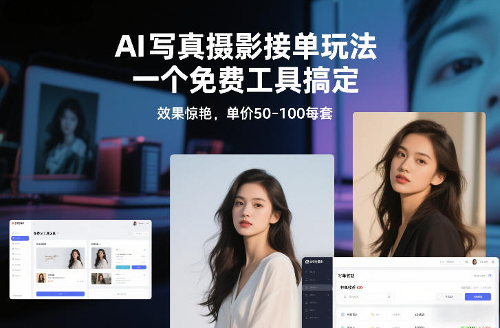 AI写真摄影接单玩法，一个免费工具搞定，效果惊艳，单价50-100每套-得优社