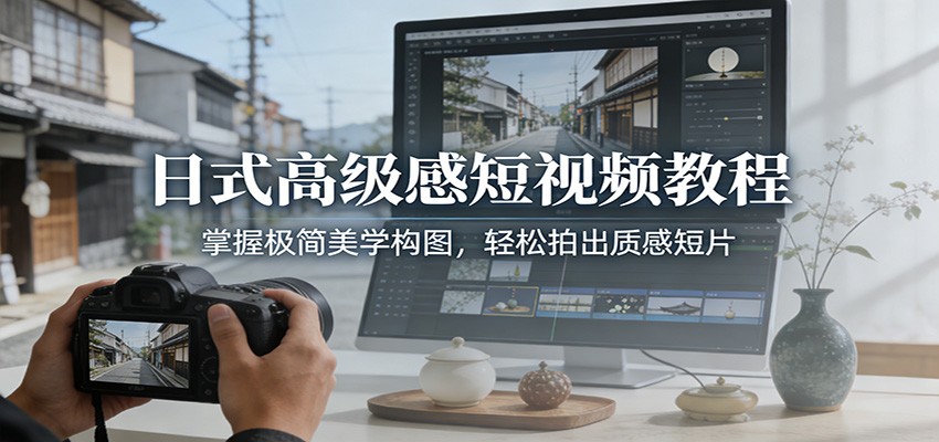 日式高级感短视频教程：掌握极简美学构图，轻松拍出质感短片-得优社
