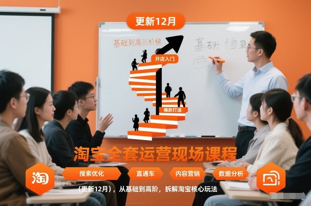 淘宝全套运营现场课程(更新26年1月)，从基础到高阶，拆解淘宝核心玩法-得优社