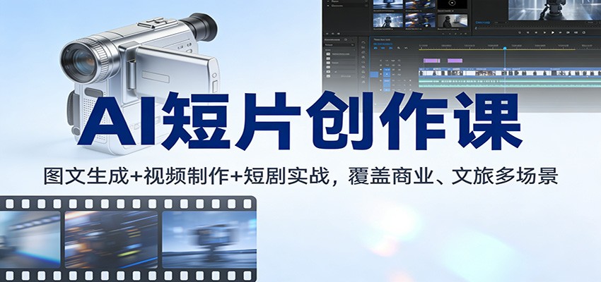AI短片创作课：图文生成+ 视频制作+短剧实战，覆盖商业、 文旅多场景-得优社