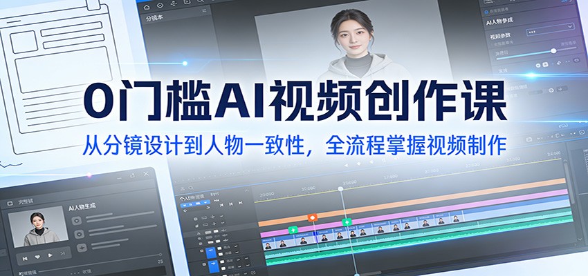 0门槛AI视频创作课：从分镜设计到人物一致性，全流程掌握视频制作-得优社