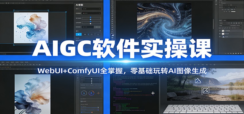 AIGC软件实操课：WebUI+ComfyUI全掌握，零基础玩转AI图像生成-得优社