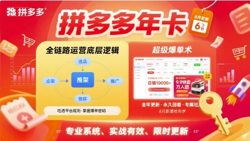 拼多多年卡，拼多多全链路运营底层逻辑，超级爆单术【更新26年1月】-得优社