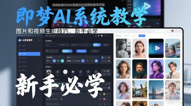 即梦AI系统教学，图片和视频生成技巧，新手必学-得优社
