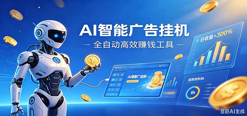 AI智能广告挂机，小白轻松上手，在家自动赚收益-得优社