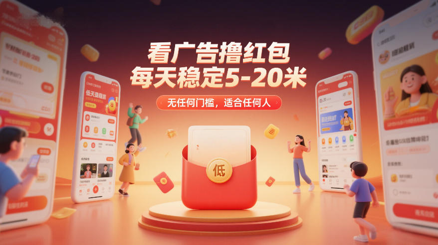 看广告撸红包，每天稳定5-20米，无任何门槛，适合任何人-得优社