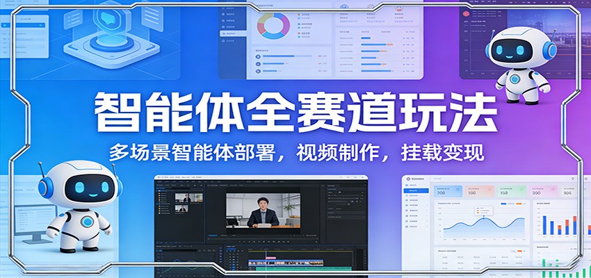 智能体全赛道玩法：多场景智能体部署，视频制作，挂载变现-得优社