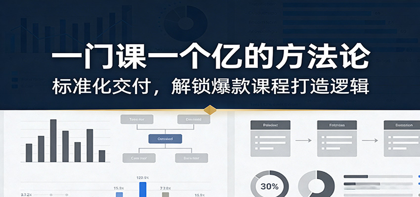 一门课一个亿的方法论：标准化交付，解锁爆款课程打造逻辑-得优社