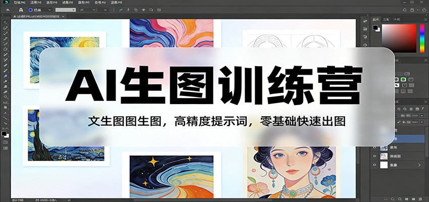 AI生图训练营：文生图图生图，高精度提示词，零基础快速出图-得优社