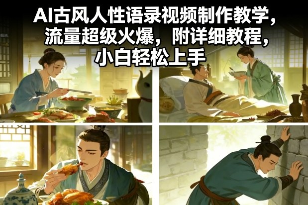 AI古风人性语录视频制作教学，流量超级火爆，附详细教程，小白轻松上手-得优社