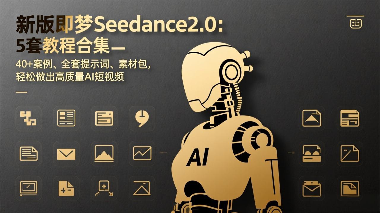 新版即梦Seedance2.0：5套教程合集，40+案例、全套提示词、素材包，轻松做出高质量AI短视频-得优社