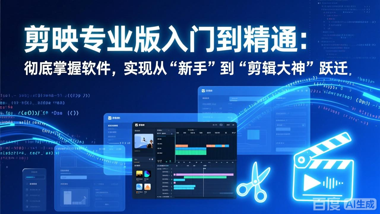 剪映专业版入门到精通：彻底掌握软件，实现从“新手”到“剪辑大神”跃迁-得优社