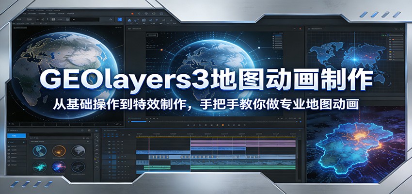 GEOlayers3地图动画制作：从基础操作到特效制作，手把手教你做专业地图动画-得优社