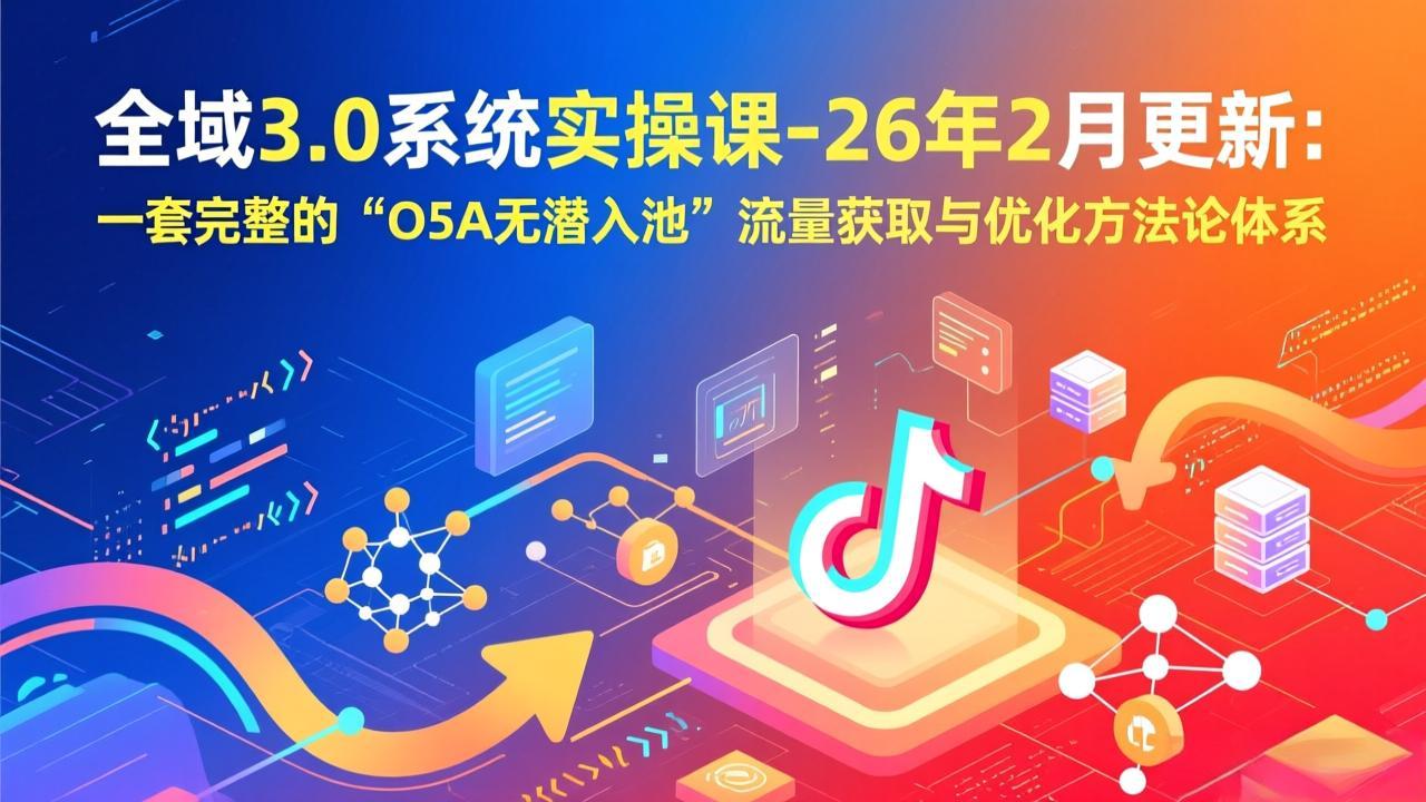 全域3.0系统实操课-26年2月更新：一套完整的“O5A无潜入池”流量获取与优化方法论体系-得优社