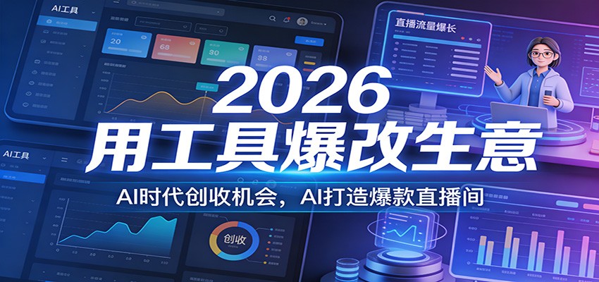 2026用工具爆改生意，AI时代创收机会，AI打造爆款直播间-得优社