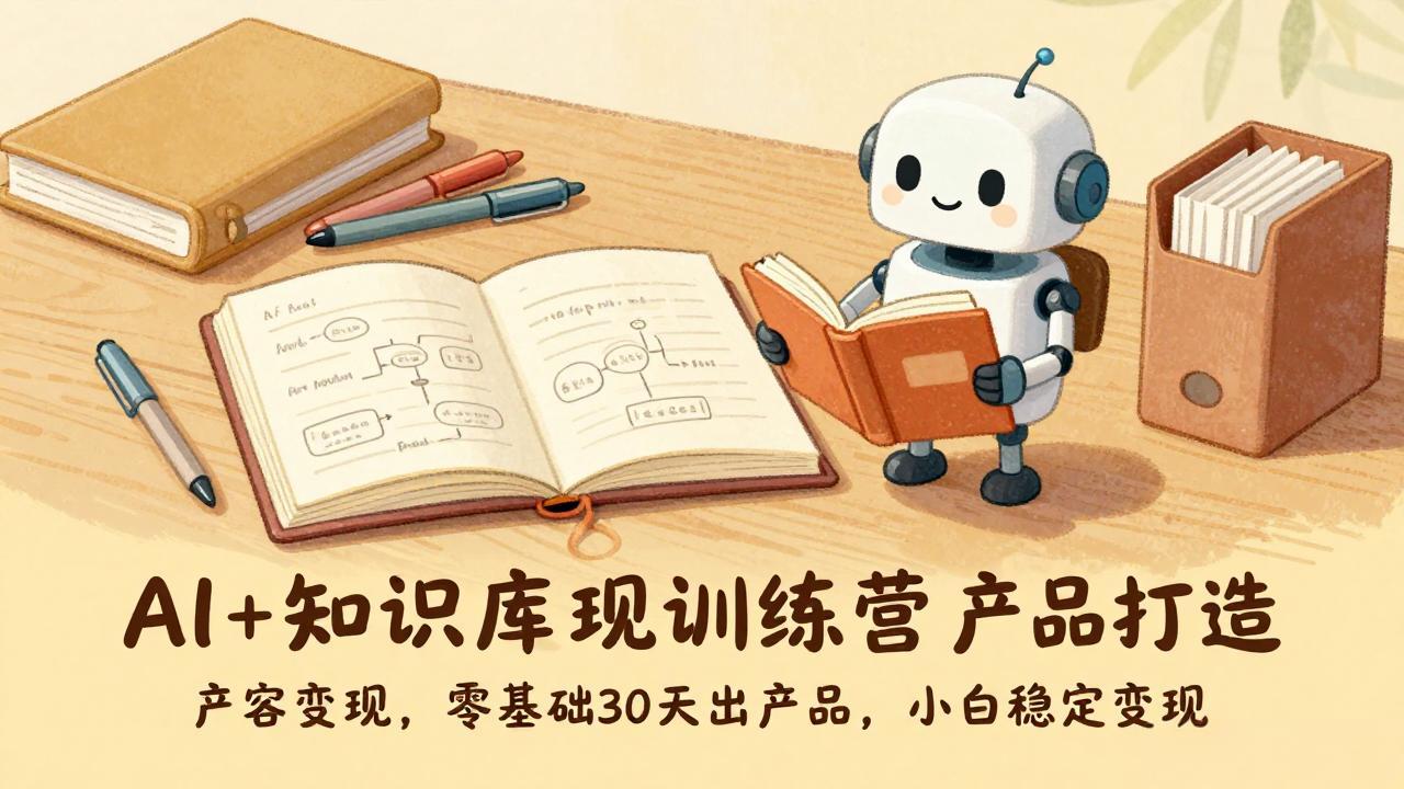 AI+知识库变现训练营，产品打造、内容创作、全平台变现，零基础30天出产品，小白稳定变现-得优社