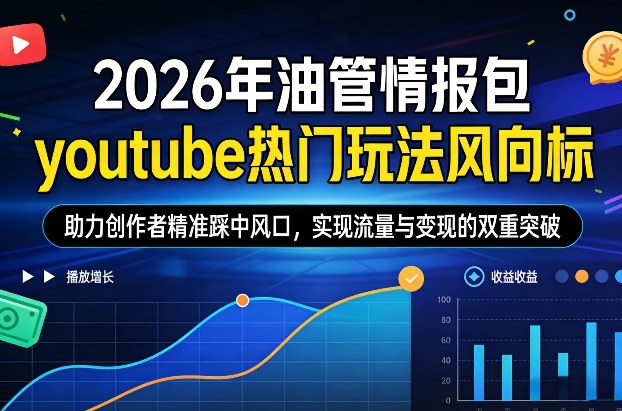 2026年油管情报包，youtube热门玩法风向标，助力创作者精准踩中风口，实现流量与变现的双重突破(更新)-得优社