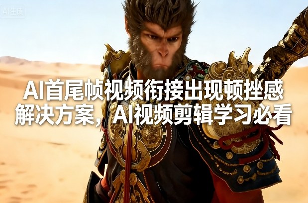 AI首尾帧视频衔接出现顿挫感解决方案，AI视频剪辑学习必看-得优社