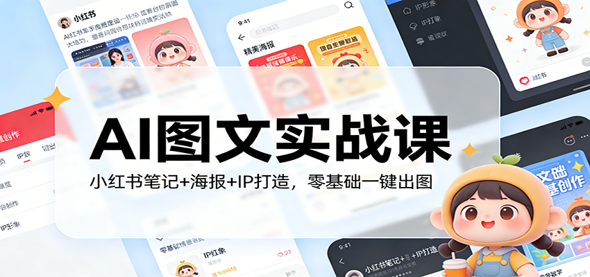AI图文实战课：小红书笔记+海报+IP打造，零基础一键出图-得优社