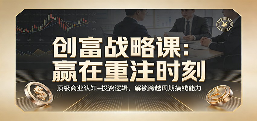 《创富战略课：赢在重注时刻》顶级商业认知+投资逻辑，解锁跨越周期搞钱能力-得优社