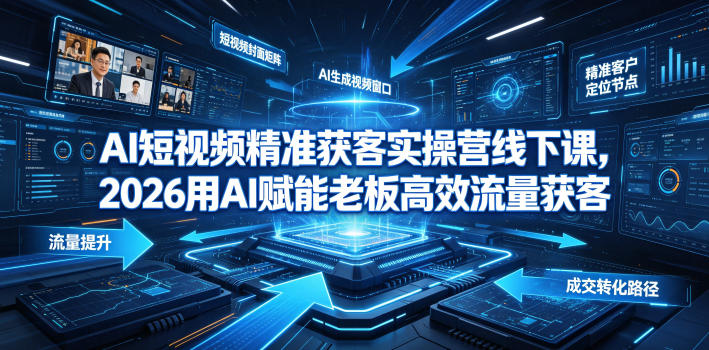 AI短视频精准获客实操营6月10-14号线下课，2026用AI赋能老板高效流量获客-得优社