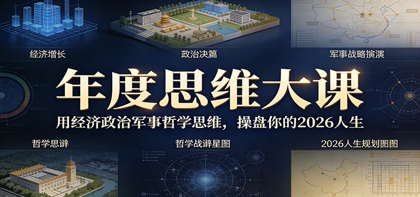 年度思维大课，用经济政治军事哲学思维，操盘你的2026人生-得优社