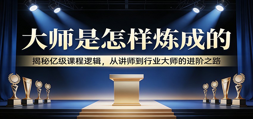 大师是怎样炼成的：揭秘亿级课程逻辑，从讲师到行业大师的进阶之路-得优社