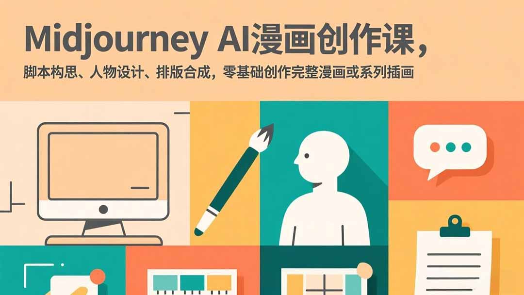 Midjourney AI漫画创作课，脚本构思、人物设计、排版合成，零基础创作完整漫画或系列插画-得优社