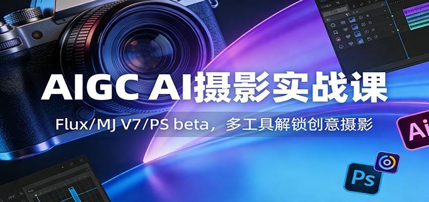 AIGC AI摄影实战课：Flux/MJ V7/PS beta，多工具解锁创意摄影-得优社
