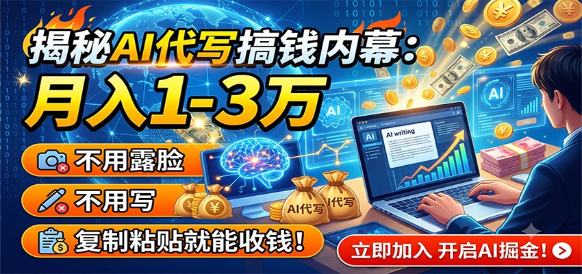 揭秘AI代写搞钱内幕：月入1-3万，不用露脸不用写，复制粘贴就能收钱！-得优社